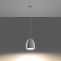 Lampa wisząca ceramiczna dzwonek jeden klosz E27 30/22 cm [3] Biała długa lampa do domu, kafejki, biura