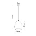 Lampa wisząca ceramiczna dzwonek jeden klosz E27 30/22 cm - wymiar