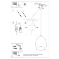Lampa wisząca ceramiczna dzwonek jeden klosz E27 30/22 cm - schemat instalacji