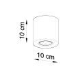 Plafon betonowy walec szary 10 x 10 cm GU10 oczko - wymiar