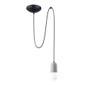 Lampa wisząca betonowa pojedyncza szaro czarna E27 190 cm loft styl industrialny