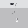 Lampa wisząca betonowa pojedyncza szaro czarna E27 190 cm loft styl industrialny [2]