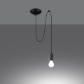 Lampa wisząca betonowa pojedyncza szaro czarna E27 190 cm loft styl industrialny [3]