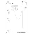 Lampa wisząca betonowa pojedyncza szaro czarna E27 190 cm loft styl industrialny - schemat instalacji