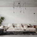 Lampa wisząca betonowa pojedyncza szaro czarna E27 190 cm loft styl industrialny - wnętrze 2