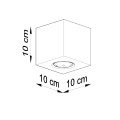 Plafon betonowy szary 10 x 10 cm GU10 - wymiar