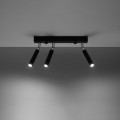 Plafon na listwie 35 cm trzy klosze czarny ruchomy [3]