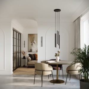 Lampa sufitowa wisząca czarna pięć kloszy