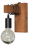 Kinkiet ścienny czarny lub biały + drewno 16 cm. Różne kolory drewna do wyboru. Loft
