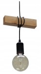 Lampa sufitowa wisząca czarna + drewno 20 cm. Różne kolory drewna do wyboru. Loft