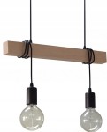 Lampa sufitowa wisząca czarna + drewno 55 cm. Różne kolory drewna do wyboru. Loft
