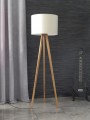 Lampa podłogowa 166 cm stojąca Loft TROJNÓG, połączenie drewna i abażur. Różne kolory drewna i abażuru do wyboru. Lampa do salonu, sypialni, jadalni, korytarza. [3]