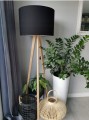 Lampa podłogowa 166 cm stojąca Loft TROJNÓG, połączenie drewna i abażur. Różne kolory drewna i abażuru do wyboru. Lampa do salonu, sypialni, jadalni, korytarza. [5]