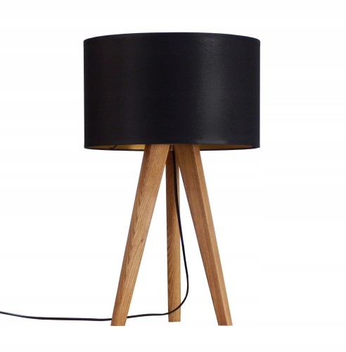 Drewniana lampka nocna 49 cm stołowa podłogowa na biurko. Różne kolory drewna i abażuru do wyboru. Lampa do hotelu, restauracji, salonu, sypialni.