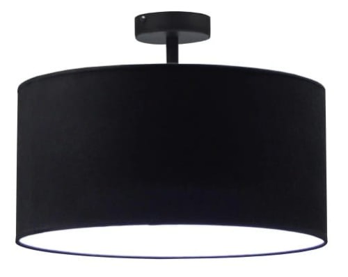 Żyrandol, plafon, lampa sufitowa 35 cm. Lampa z abażurem do salonu, kuchni, pokoju, biura. Liczba punktów światła jeden.  Abażur czarny.