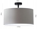 Żyrandol, plafon, lampa sufitowa 35 cm. Lampa z abażurem do salonu, kuchni, pokoju, biura. Liczba punktów światła jeden.  Abażur czarny. Abażur szary.