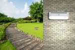 Lampa SOLAR LED z czujnikiem ruchu i zmierzchu IP65 zewnętrzna biała do ogrodu podświetlenie ścieżek