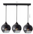 Lampa sufitowa wisząca nad stół trzy szklane klosze czarny mat. Regulowana wysokość. Wymiary.