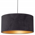 Elegancka czarno złota lampa 35 cm WELUR sufitowa wisząca. Żyrandol. Tkanina - welur. Lampa z abażurem welurowy. Oświetlenie do salonu, sypialni, korytarza. Możliwość regulacji przewodu.