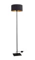 Lampa podłogowa 153 cm stojąca czarno/złota, abażur welurowy, loft. Lampa do salonu, jadalni, sypialni, korytarza.