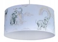 Lampa wisząca sufitowa plafon 35 cm do pokoju dziecięcego dla dziecka. Żyrandol. Lampa ze słoniami, słonikami, tęczą. Pastelowe kolory.