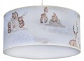 Lampa wisząca sufitowa plafon 35 cm do pokoju dziecięcego dla dziecka. Żyrandol. Leśne zwierzęta: sarny, niedźwiadki. Pastelowe kolory.