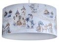 Lampa wisząca sufitowa plafon 35 cm do pokoju dziecięcego dla dziecka. Żyrandol. Dinozaury i zamek. Pastelowe kolory.