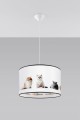 lampa wisząca sufitowa KOTY 40 cm do pokoju dziecięcego dla dziecka. Żyrandol zwierzęta. Lampa do dziecięcego pokoju.