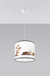 lampa wisząca sufitowa KOTY 30 cm do pokoju dziecięcego dla dziecka. Żyrandol zwierzęta.