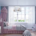 lampa wisząca sufitowa KOTY 30 cm do pokoju dziecięcego dla dziecka. Żyrandol zwierzęta. Wnętrze - pokój dziewczynki.