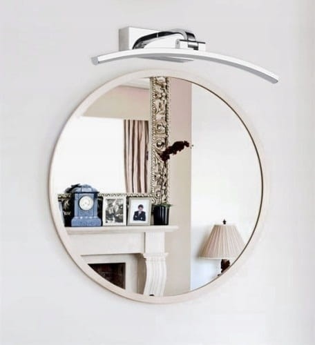 Oświetlenie łazienkowe Kinkiet LED chrom połysk lampa nad okrągłe lustro, 40 cm, Seria 26 Not classic! Kolor światła biały neutralny. Najlepsze lampy do Twojego domu.