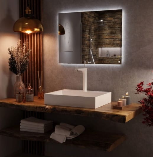 Lustro prostokątne z oświetleniem LED